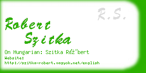 robert szitka business card